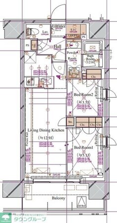 ブランシエスタ浅草蔵前の物件間取画像
